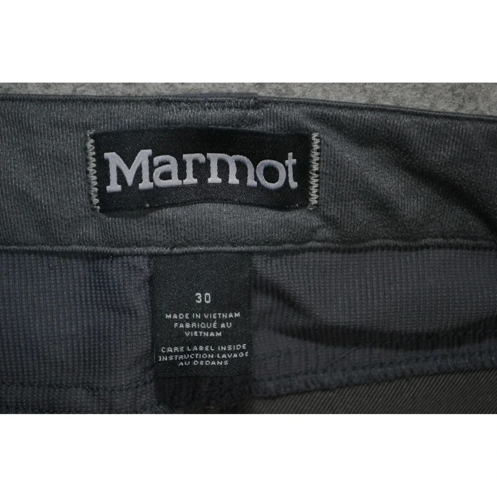 Marmot Pants Mens 30 Gray Softshell Trekking Hiking Climbing Zip Pockets 32x32